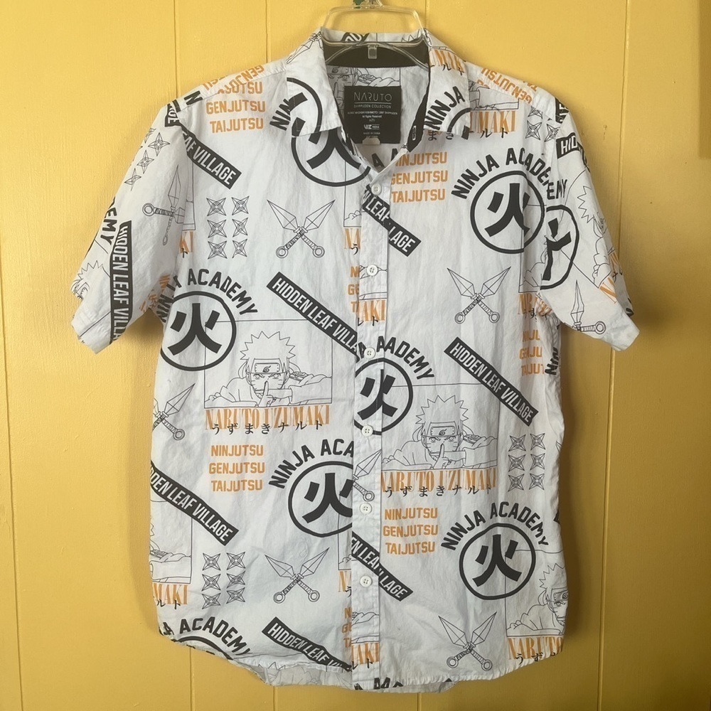 Vintage Naruto Shippuden Mens Button Up Shirt Size Medium Y2K. 2002/2007